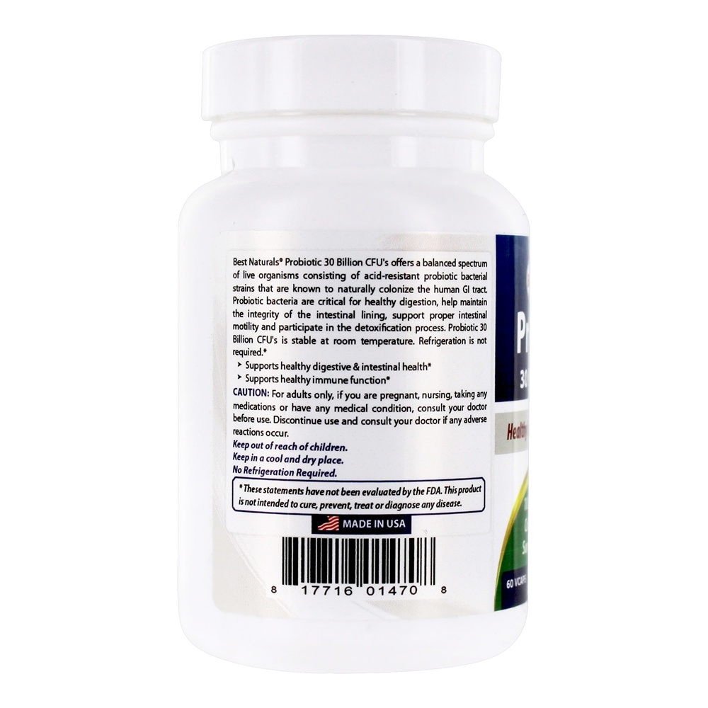 Intestinal Saudável Probiótico Flora 30 Bilhões de UFC - 60 VCap (s) Best Naturals - Imagem 3