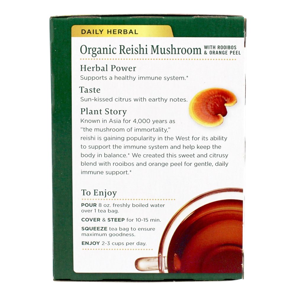 Chá Orgânico Reishi Mushroom com Rooibos e Casca de Laranja - 16 Saquinhos de Chá Traditional Medicinals - Imagem 3