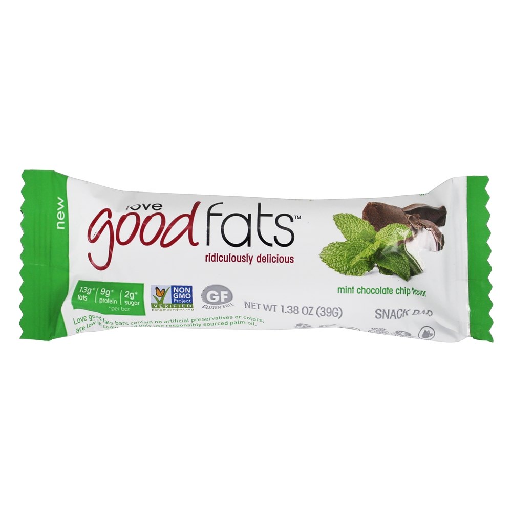 Keto Amigável Snack Bar Menta Pedaços De Chocolate - 1.38 oz. Love Good Fats