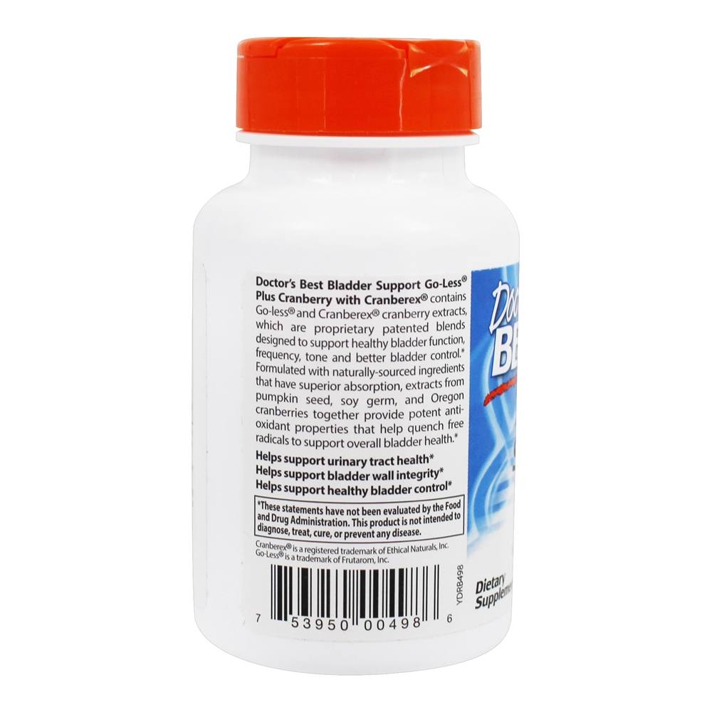 Suporte para bexiga Go-Less Plus Cranberry - 60 Cápsula (s) vegetal (s) Doctor's Best - Imagem 3