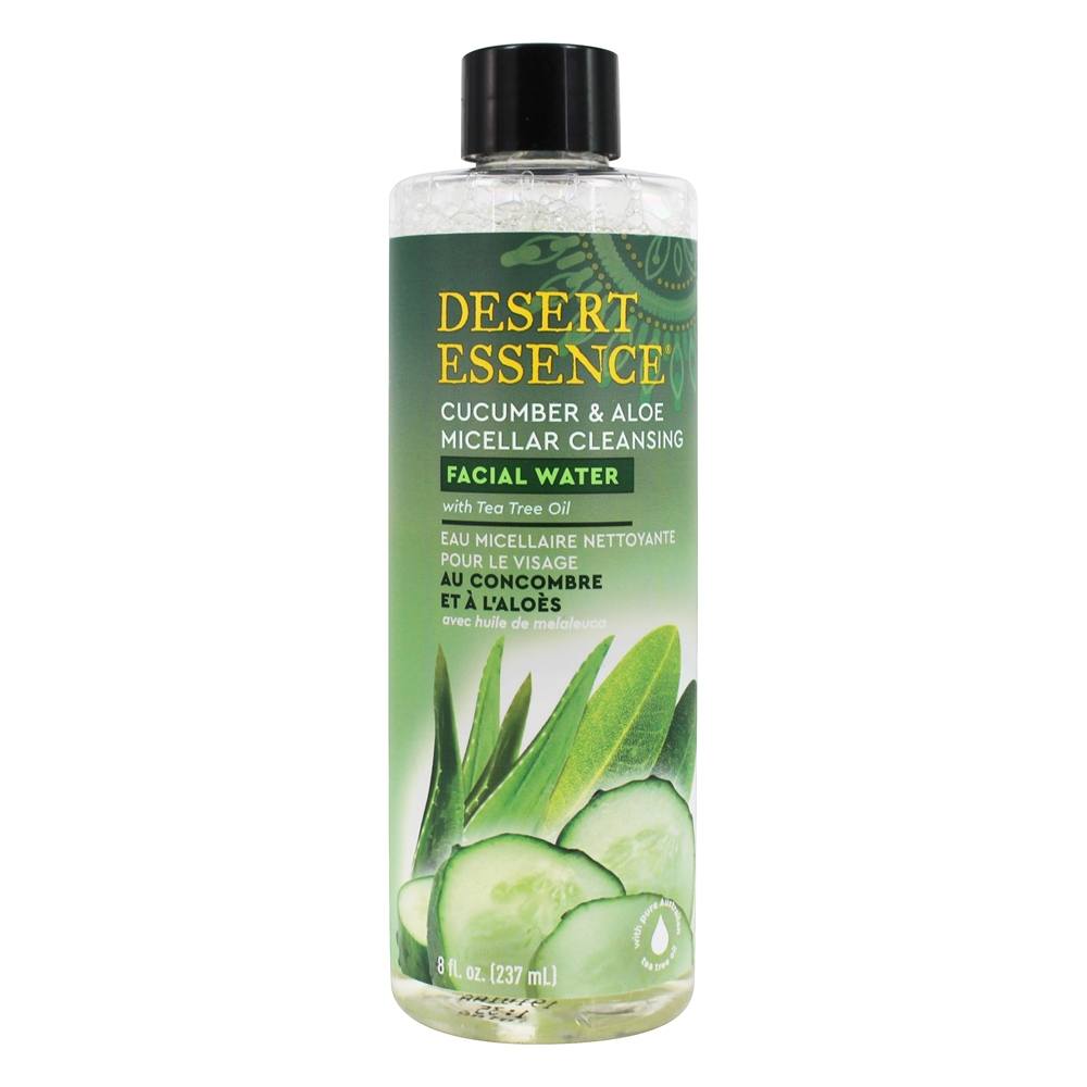 Pepino e Aloe Micellar Limpeza de Água Facial com Tea Tree Oil - 8 fl. oz. Desert Essence