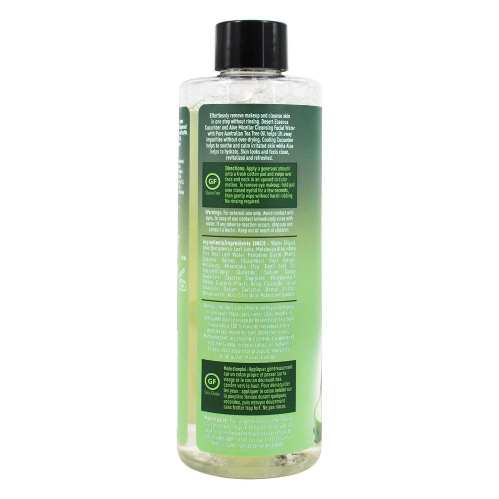 Pepino e Aloe Micellar Limpeza de Água Facial com Tea Tree Oil - 8 fl. oz. Desert Essence - Imagem 2
