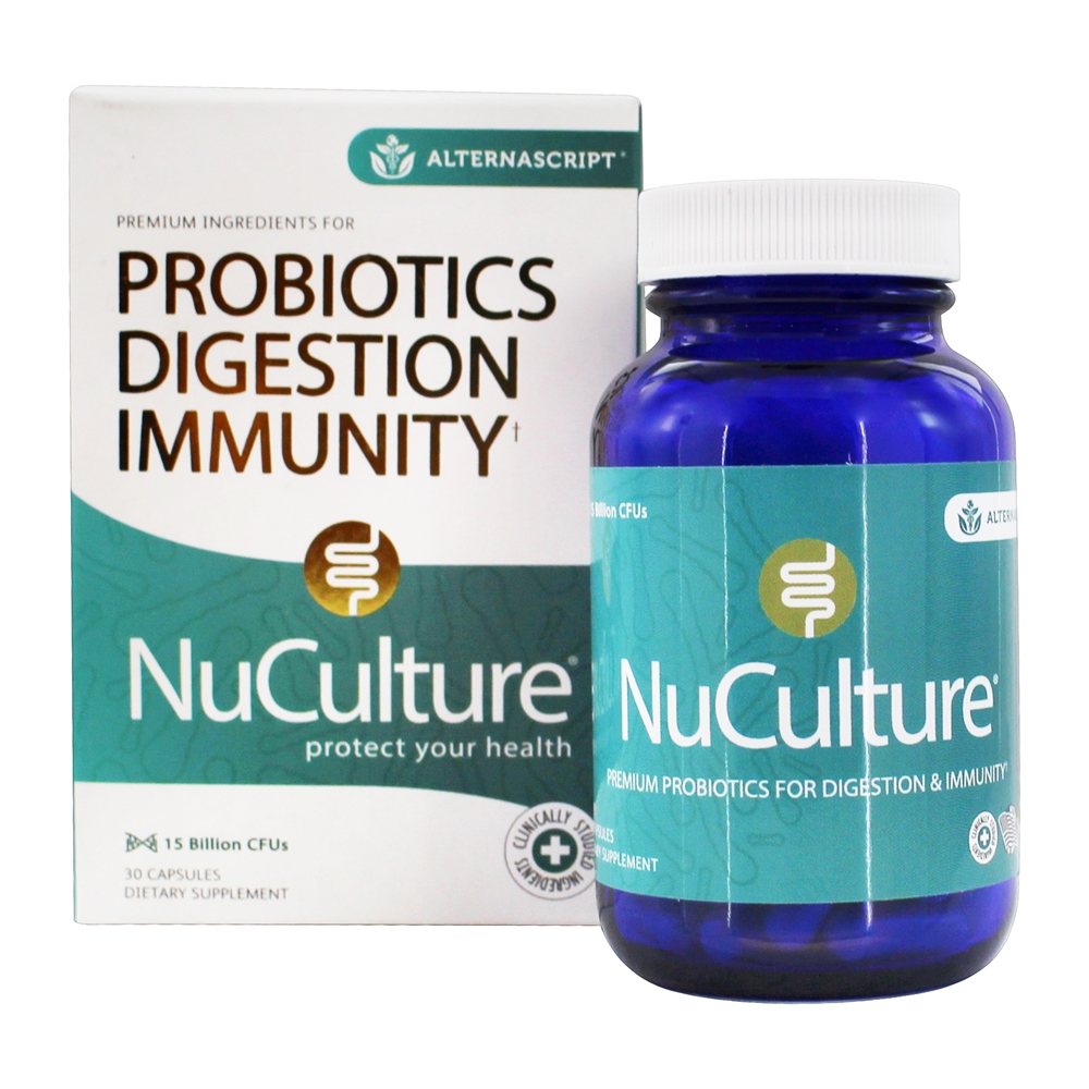 NuCulture Probiotics Digestion Imunity Formula 15 Bilhões de UFC - Cápsulas 30 AlternaScript