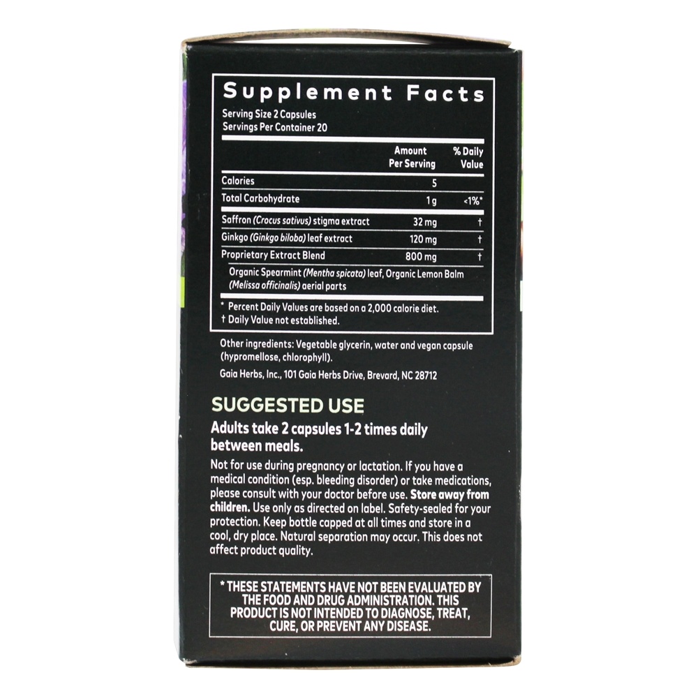 Cérebro de Foco Nootrópico e Suporte Cognitivo - Cápsulas Líquidas 40 Gaia Herbs - Imagem 3