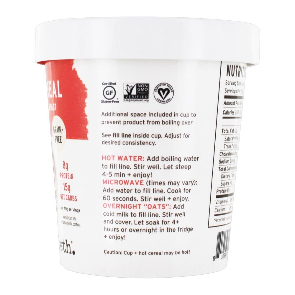 Avelã de morango sem grãos Cauli quente de cereais - 1.4 oz. Purely Elizabeth - Imagem 4