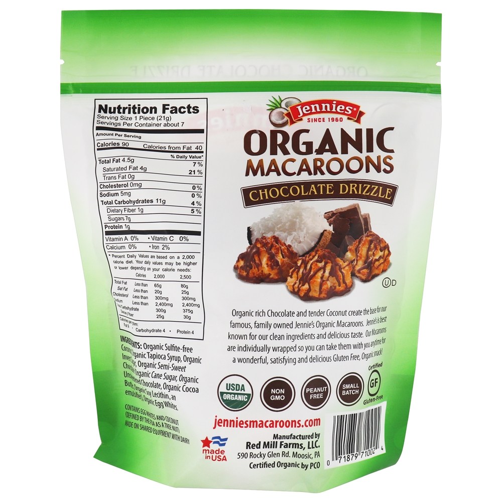 Macaroons Orgânicos Garoa De Chocolate - 5.25 oz. Jennies - Imagem 2