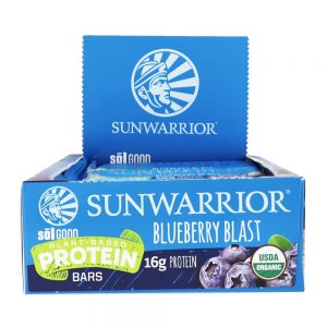 Sol Good Barras de proteínas à base de plantas Box Blueberry Blast - 12 Barras Sunwarrior
