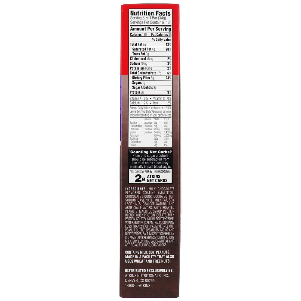 Endulge Tratar barras de chocolate Value Pack Caramel Nut Chew - 10 Barras Atkins - Imagem 2