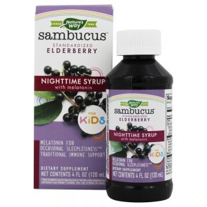 Sabugueiro Sambucus Padronizado para Crianças Xarope Noturno com Melatonina - 4 fl. oz. Nature's Way
