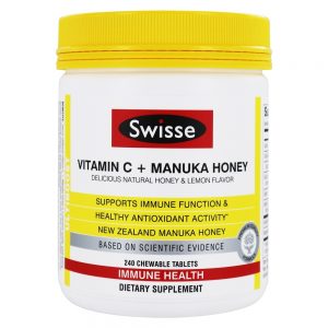 Vitamina C Ultiboost + Manuka Honey Immune Health Support - 240 comprimidos mastigáveis Swisse