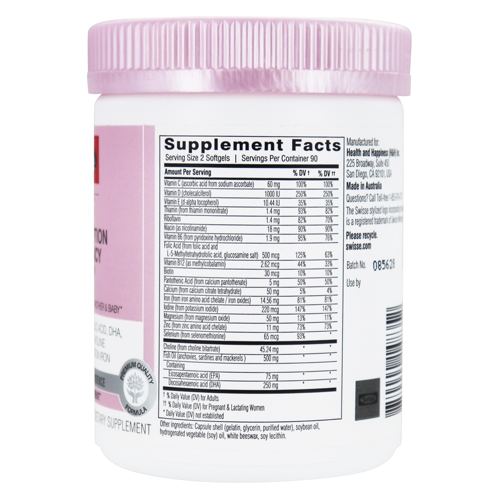 Multivitamínico Pré-Concepção e Gravidez Ultinatal - 180 Softgels Swisse - Imagem 2