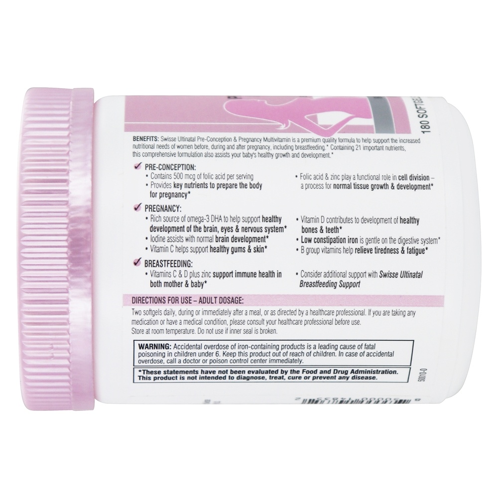 Multivitamínico Pré-Concepção e Gravidez Ultinatal - 180 Softgels Swisse - Imagem 4