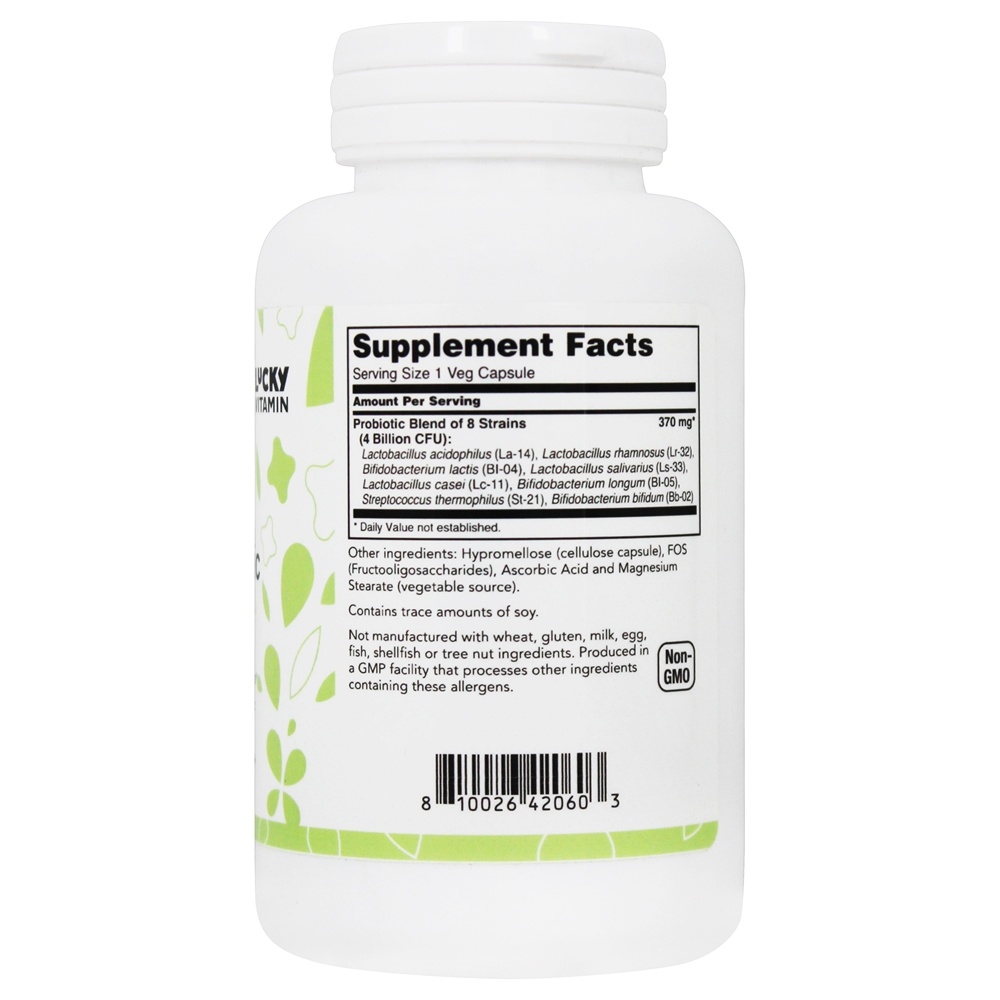 Prateleira probiótica estável 8 estirpe a saúde gastrointestinal 4 bilhões de UFC - Cápsulas LuckyVitamin 120 LuckyVitamin - Imagem 2