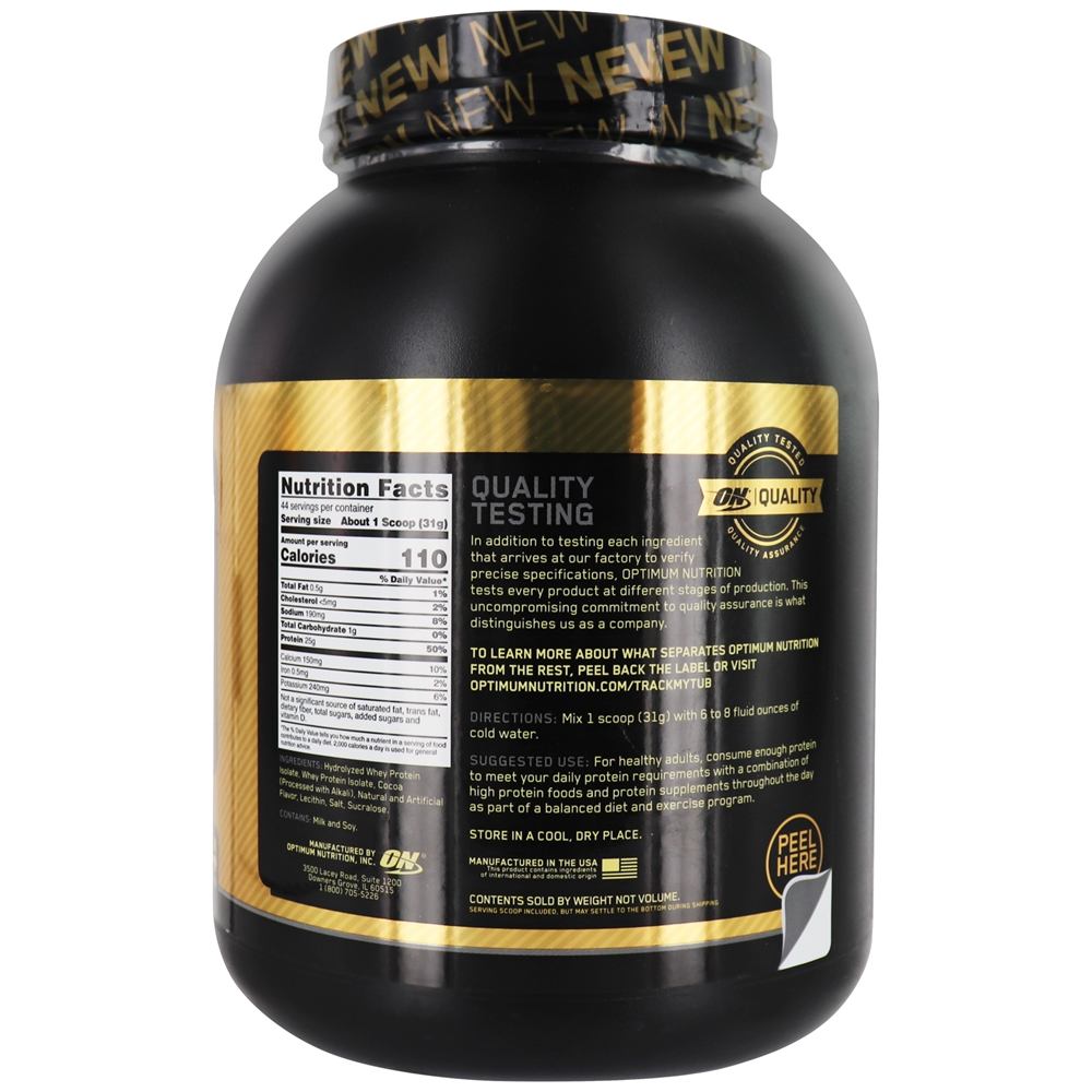 100 % de proteína de soro de leite padrão em pó de soro de leite Bliss de chocolate - 3 lbs. Optimum Nutrition - Imagem 2