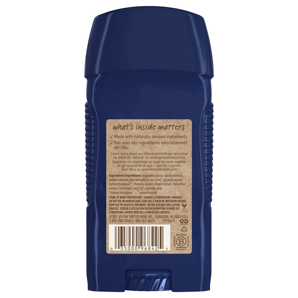 Longa duração longa vara desodorizante montanha primavera masculino - 2.8 oz. Tom's of Maine - Imagem 2