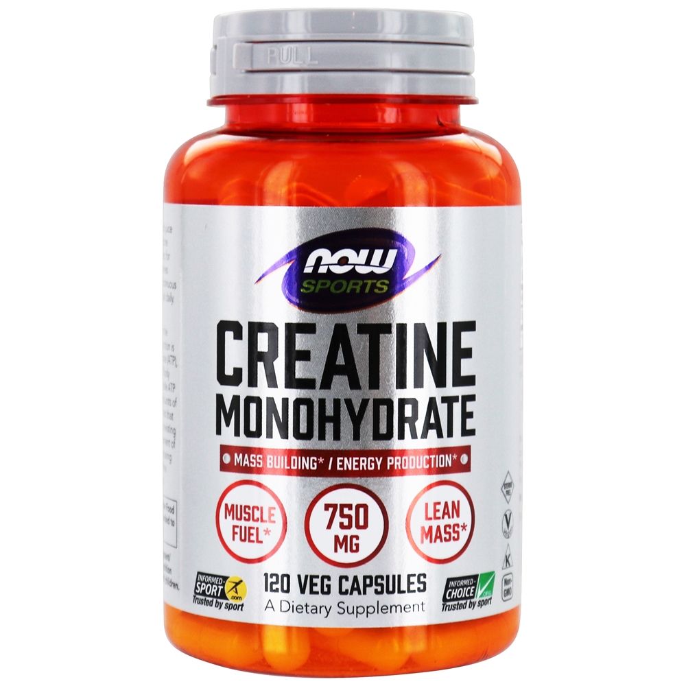NOW Sports Creatine Monohydrate 100 % Pure Pó 750 mg . - 120 Cápsula (s) vegetal (s) NOW Foods