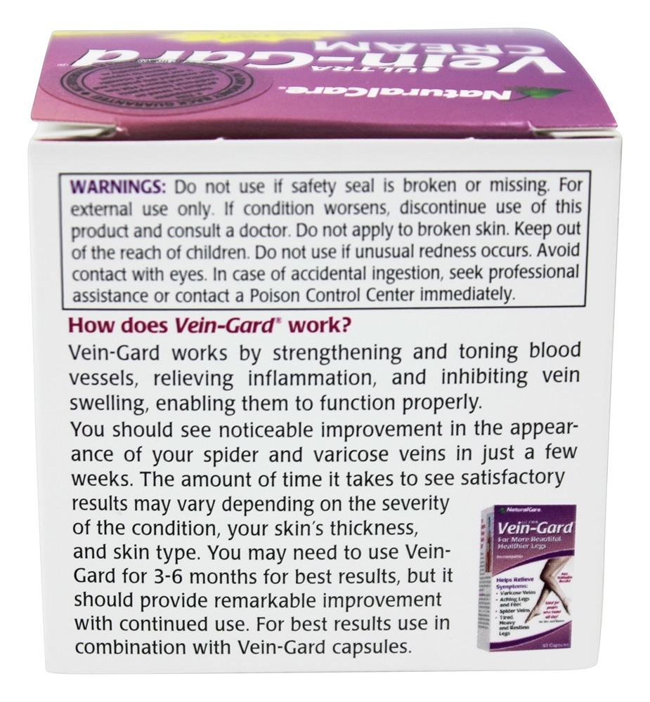 Creme Ultra Vein-Gard - 2.25 oz. NaturalCare - Imagem 3