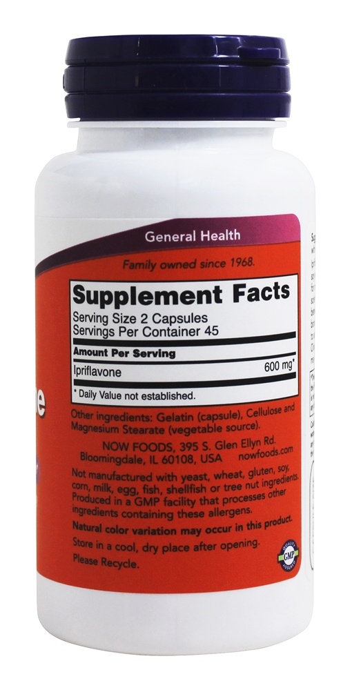 Ipriflavona 300 mg. - Cápsulas 90 NOW Foods - Imagem 2