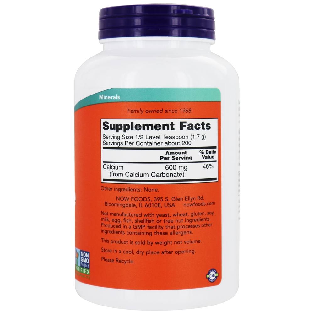 Pó De Carbonato De Cálcio - 12 oz. NOW Foods - Imagem 2