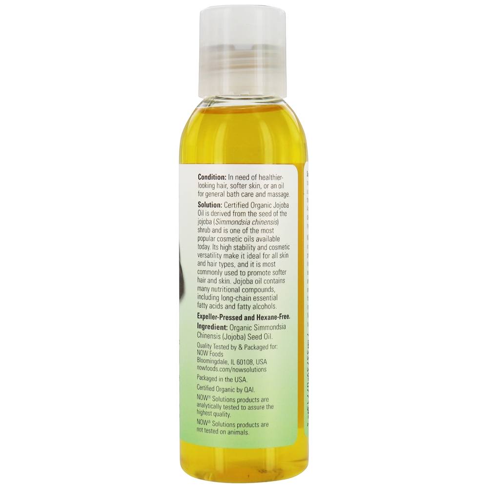 NOW Solutions Óleo Hidratante Orgânico de Jojoba - 4 fl. oz. NOW Foods - Imagem 2