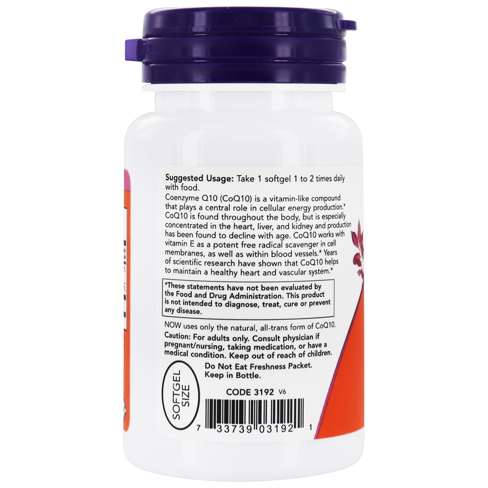 Saúde Cardiovascular CoQ10 com Selênio e Vitamina E 50 mg. - 50 Softgels NOW Foods - Imagem 3