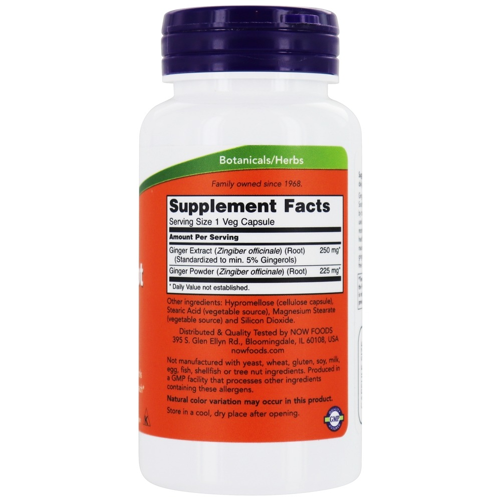 Extrato de raiz de gengibre 250 mg. - 90 Cápsula (s) vegetal (s) NOW Foods - Imagem 2