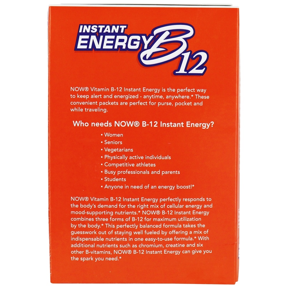Energia Instantânea B12 2000 mcg. - 75 Pacotes (s) NOW Foods - Imagem 3