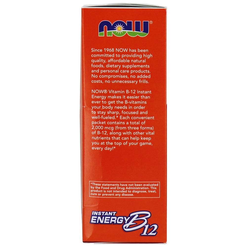 Energia Instantânea B12 2000 mcg. - 75 Pacotes (s) NOW Foods - Imagem 4