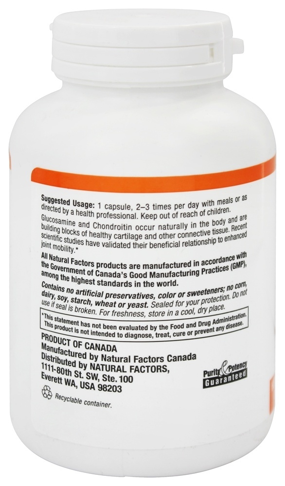 Sulfatos de Glucosamina & Condroitina 900 mg. - Cápsulas 120 Natural Factors - Imagem 3