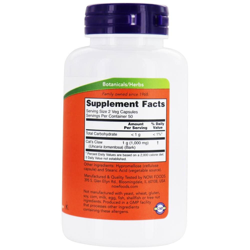 Garra de Gato (Uña de Gato) 500 mg . - 100 Cápsula (s) vegetal (s) NOW Foods - Imagem 2