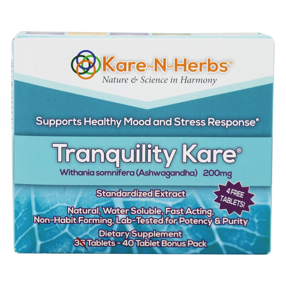 Tranqüilidade Kare Apoiar para Humor e Estresse - 40 Tablets Kare-N-Herbs