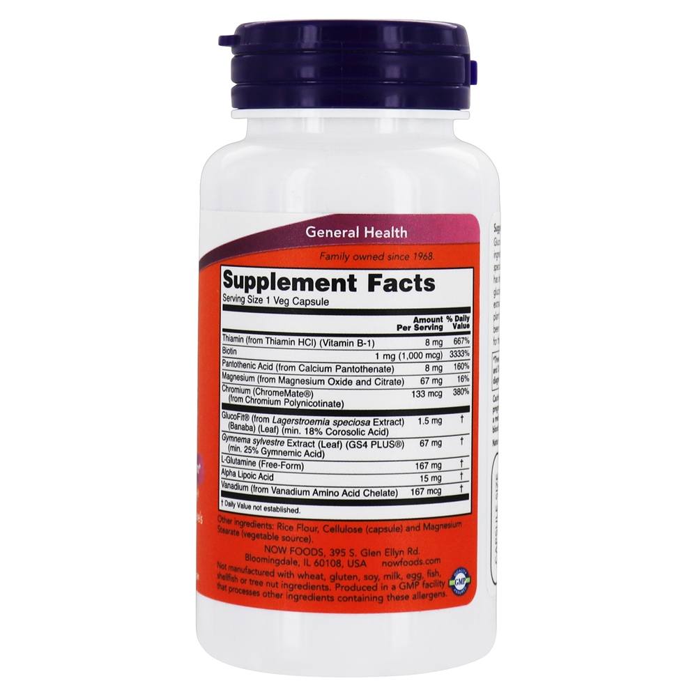 Suporte para Metabolismo de Glicose - 90 Cápsula (s) vegetal (s) NOW Foods - Imagem 2