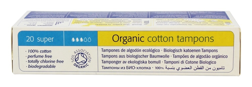 Orgânico 100% Algodão Tampões Super - 20 Pacote (s) Natracare - Imagem 3