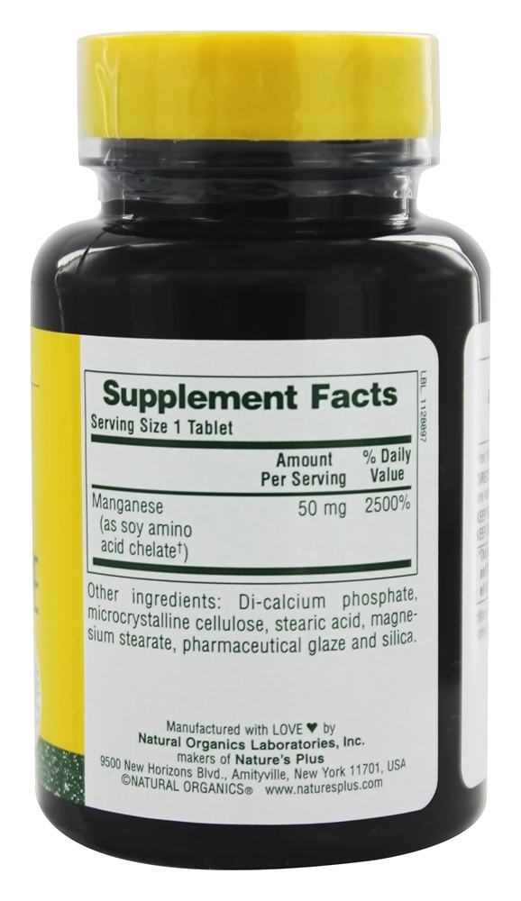 Manganês 50 mg. - 90 Tablets Natures Plus - Imagem 2