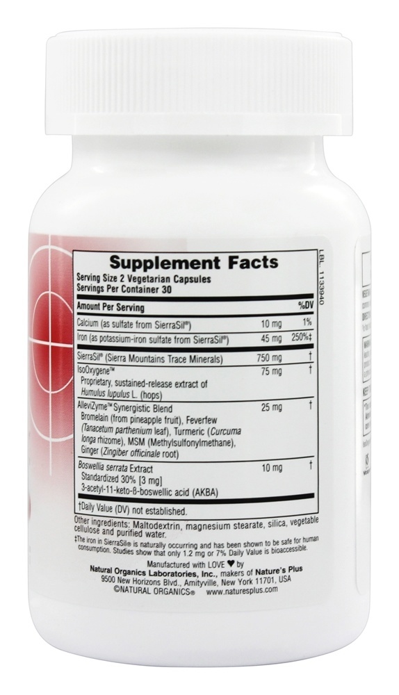 Ultra InflamActin - Cápsulas vegetarianas 60 Natures Plus - Imagem 2