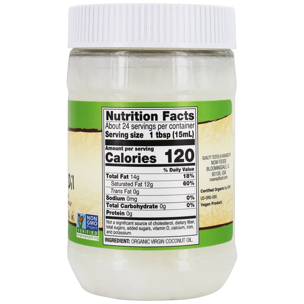 NOW Real Food Óleo de coco virgem orgânico prensado a frio e não refinado - 12 fl. oz. NOW Foods - Imagem 2