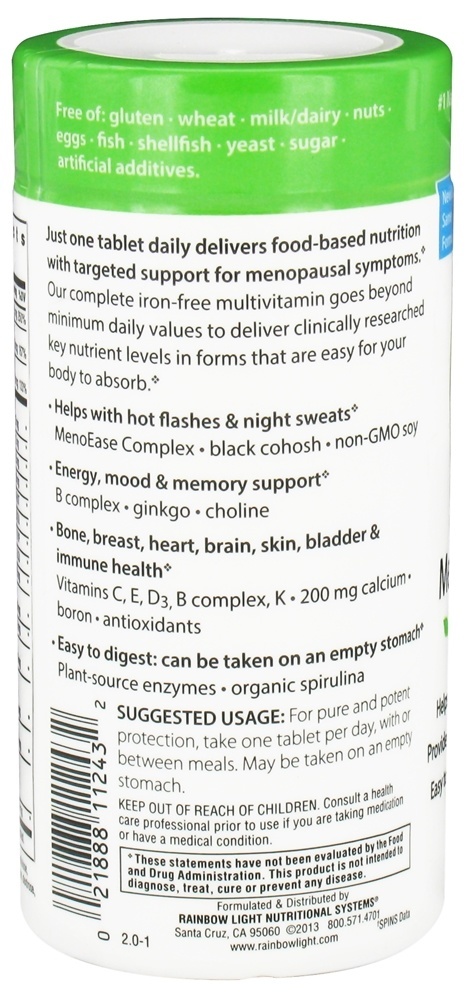 Menopause One Multivitamínico - 90 Tablets Rainbow Light - Imagem 3