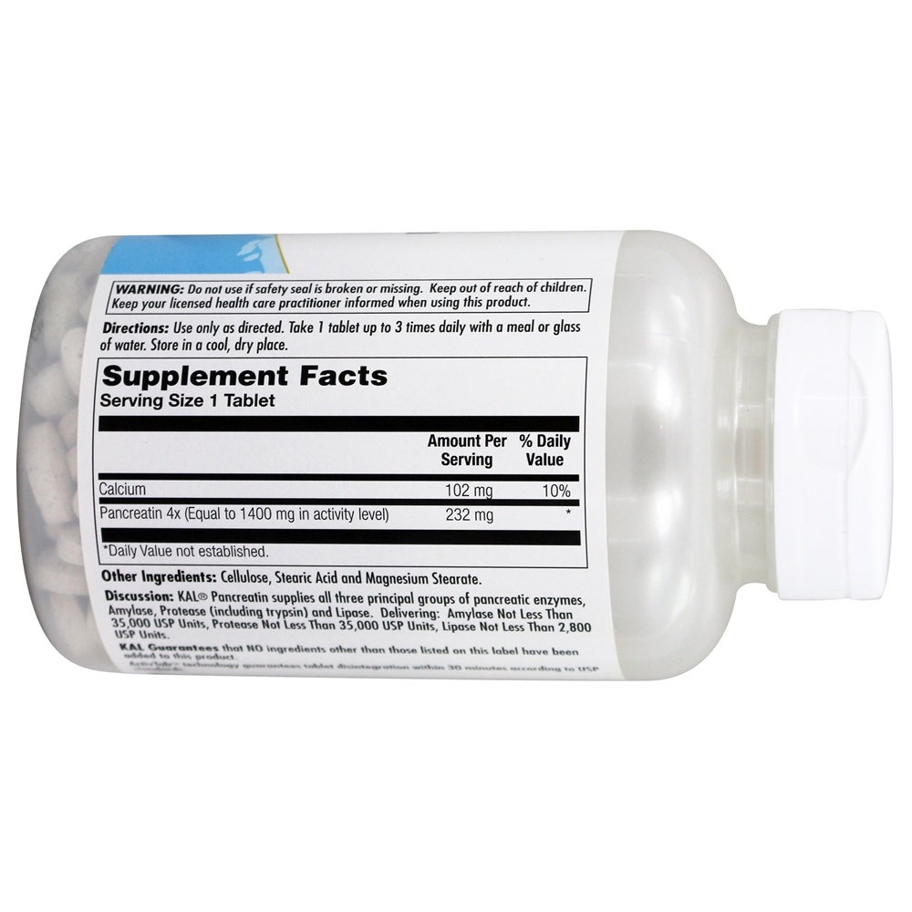 Pancreatina 1400 mg. - 250 Tablets Kal - Imagem 2