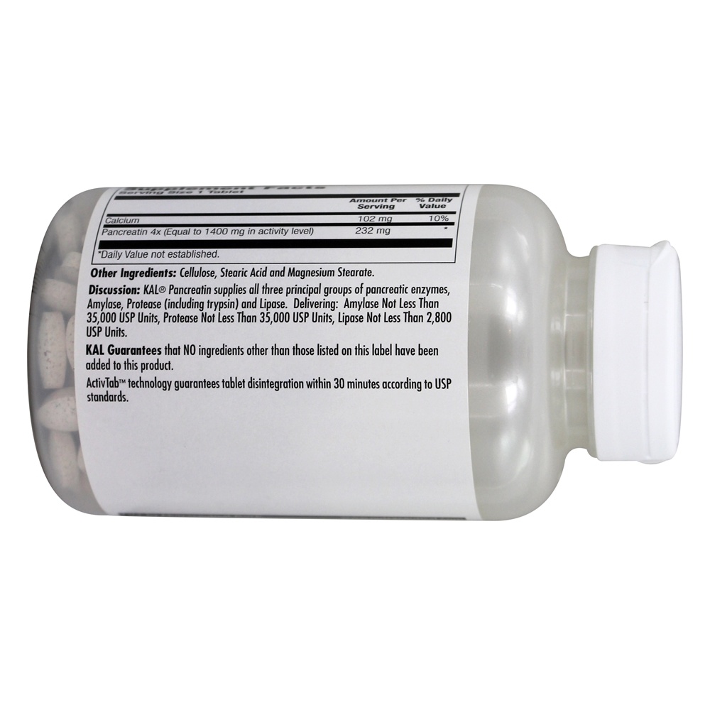 Pancreatina 1400 mg. - 250 Tablets Kal - Imagem 3