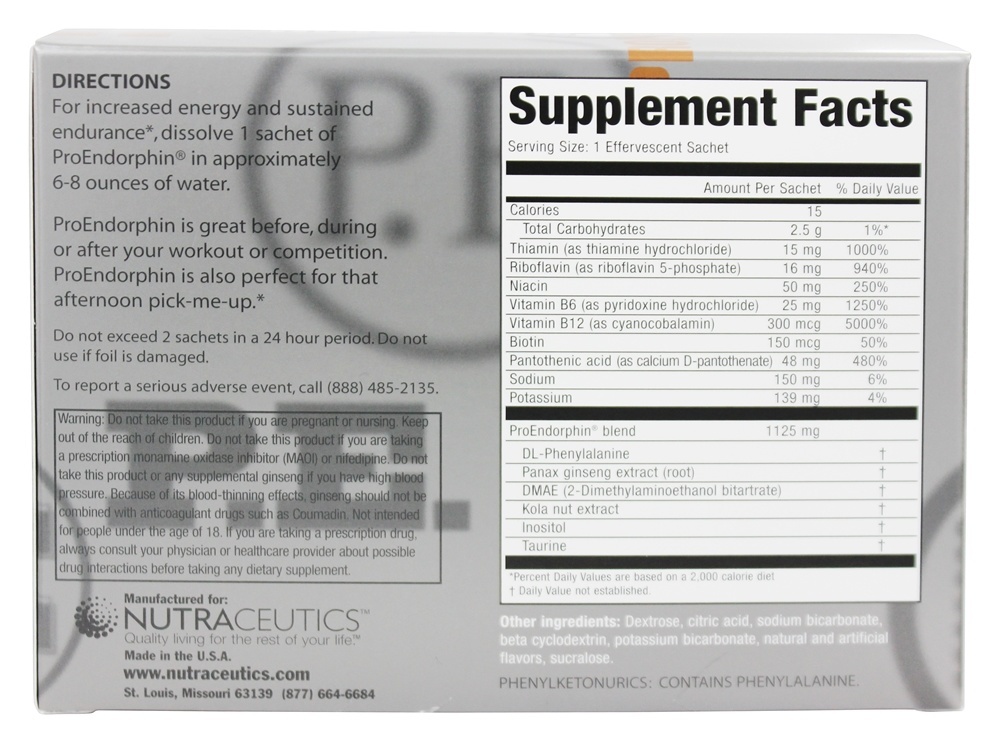 Pro Endorphin Sabor Cítrico - 20 Pacotes (s) Nutraceutics - Imagem 2