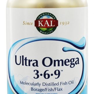 Ultra Omega 3 - 6 - 9 Óleo de peixe e óleo de linhaço destilados molecularmente - 200 Softgels Kal