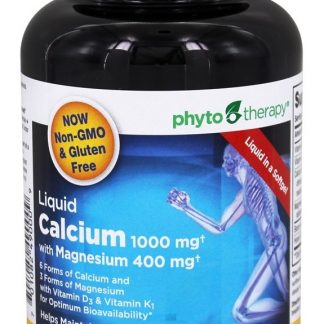 Cálcio Líquido 1000 mg com Magnésio 400 mg - 90 Softgels Phyto Therapy
