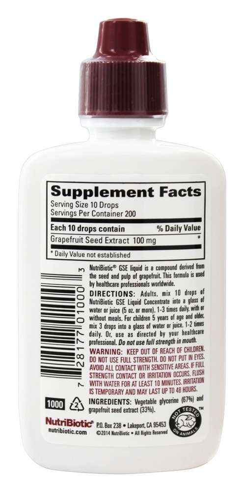 GSE - Extrato de Semente de Toranja Líquido Concentrado - 2 fl. oz. Nutribiotic - Imagem 2