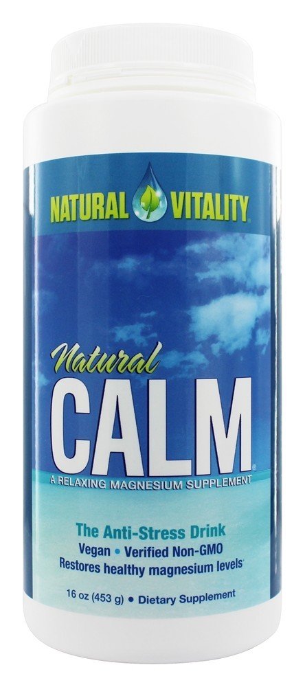 Natural Calm Bebida Anti-Estresse de Magnésio Sem Sabor - 16 oz. Natural Vitality