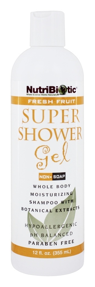 Champô super do Não-Sabão do gel do chuveiro com perfume do fruto fresco de GSE - 12 fl. oz. Nutribiotic