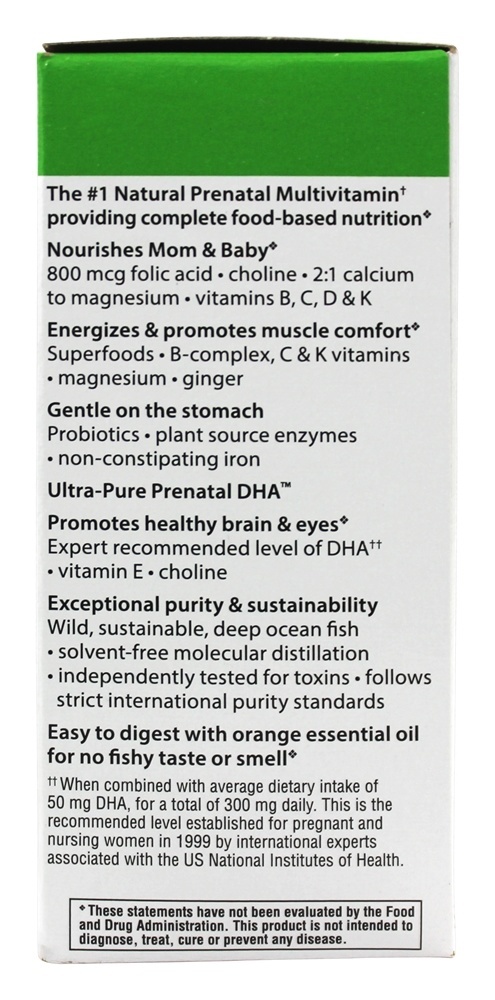 Pré-natal Um Multivitamina 30 Comprimidos & DHA 250 Inteligente Fundamentos 30 Cápsula Gelatinosa - Pacote 2 Pacote Completo de Cuidados Pré-natais Rainbow Light - Imagem 3