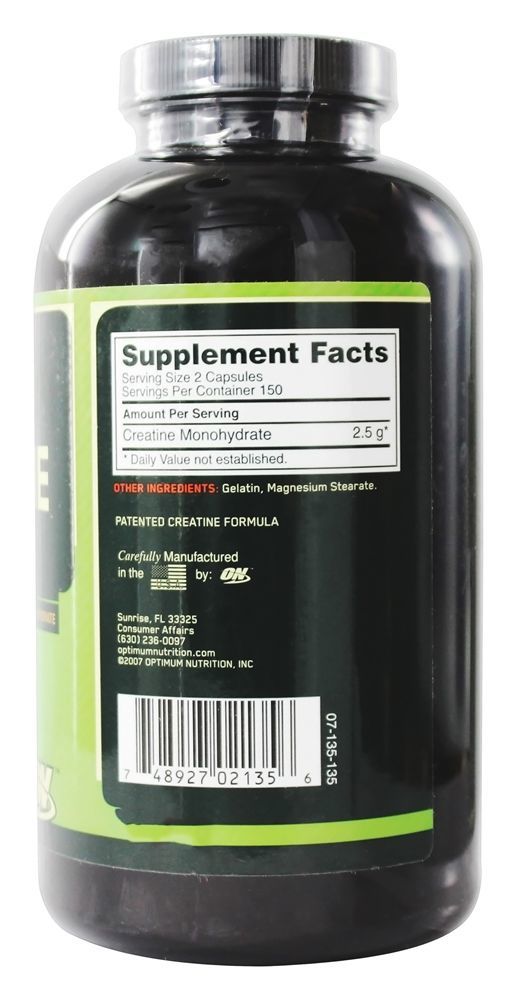 Creatina 2500 Caps 2500 mg. - Cápsulas 300 Optimum Nutrition - Imagem 2