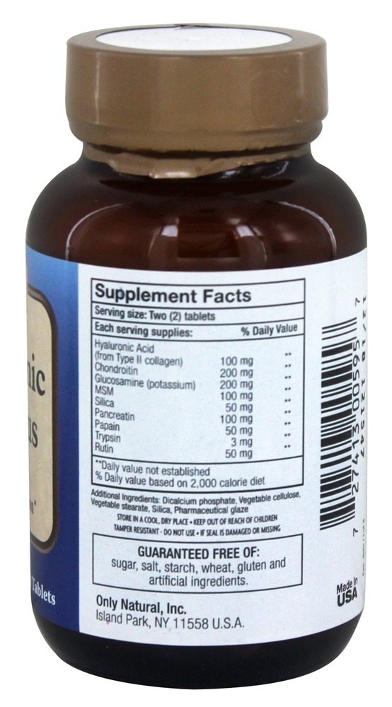Ácido Hialurônico Plus 814 mg. - 60 Tablets Only Natural - Imagem 2