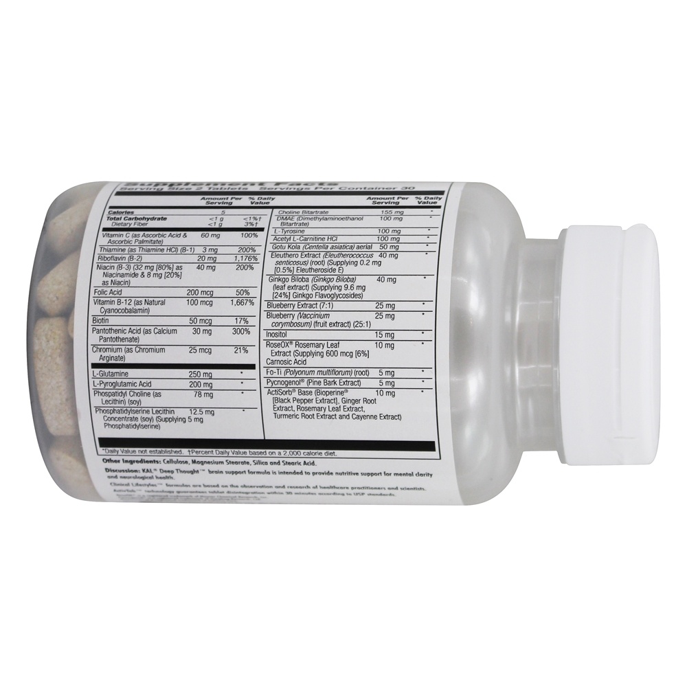 Deep Thought Para Clareza Mental - 60 Tablets Kal - Imagem 3