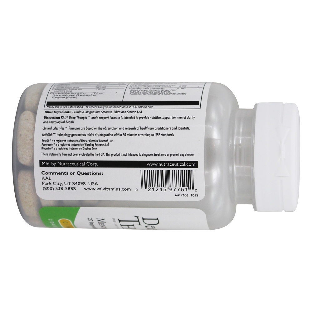 Deep Thought Para Clareza Mental - 60 Tablets Kal - Imagem 4